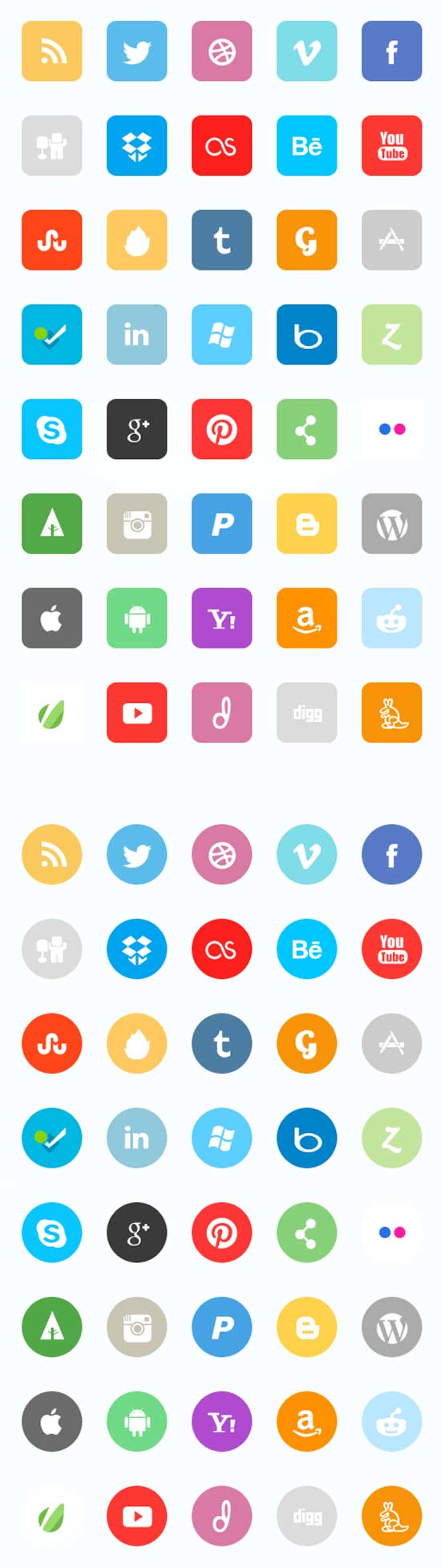 Premium-Flat-Social-Icon-Set