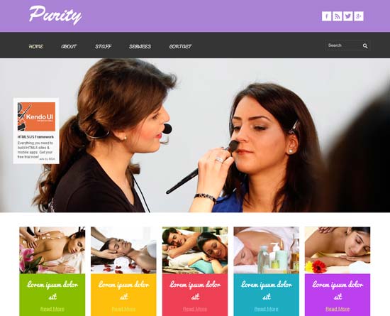 Purity Beauty Parlour Mobile Website Template