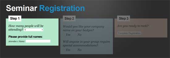 Seminar Registration with jQuery