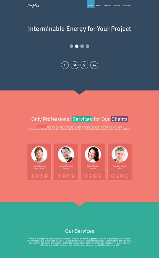 flat design one page website with photoshop and illustrator download