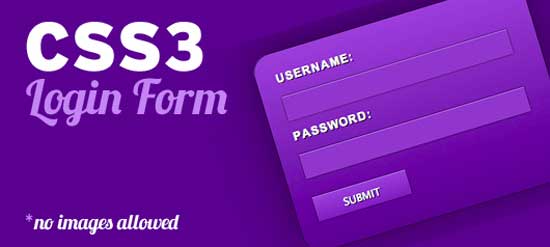 Slick CSS3 Login Form NO IMAGES ALLOWED