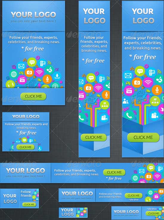 Social Banners - Social Web Banner Set