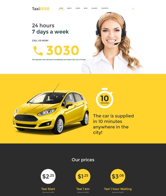 taxi free responsive joomla template