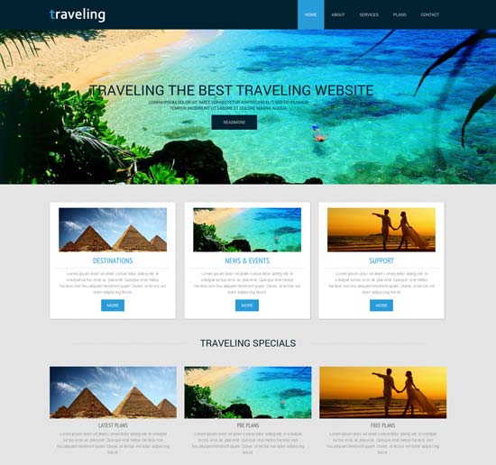 travel guide website template