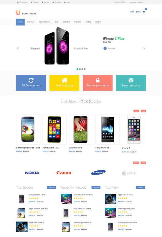 Ecommerce Bootstrap 4 Template Free