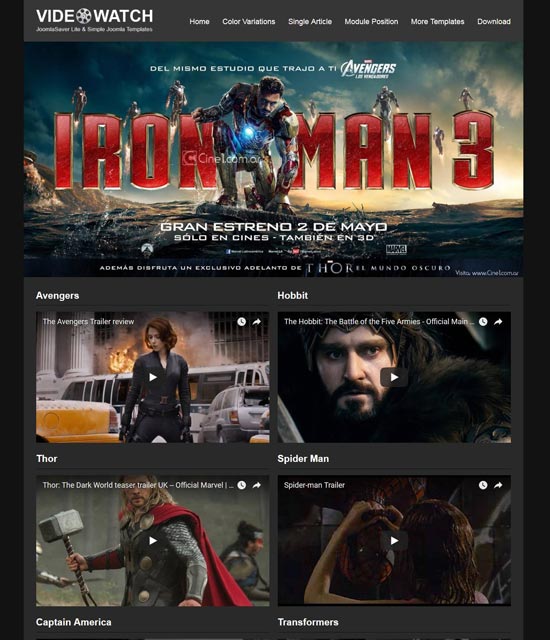 video watch free joomla template download