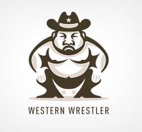 Western Wrestler Showcase of Creative Symmetrical Logos
