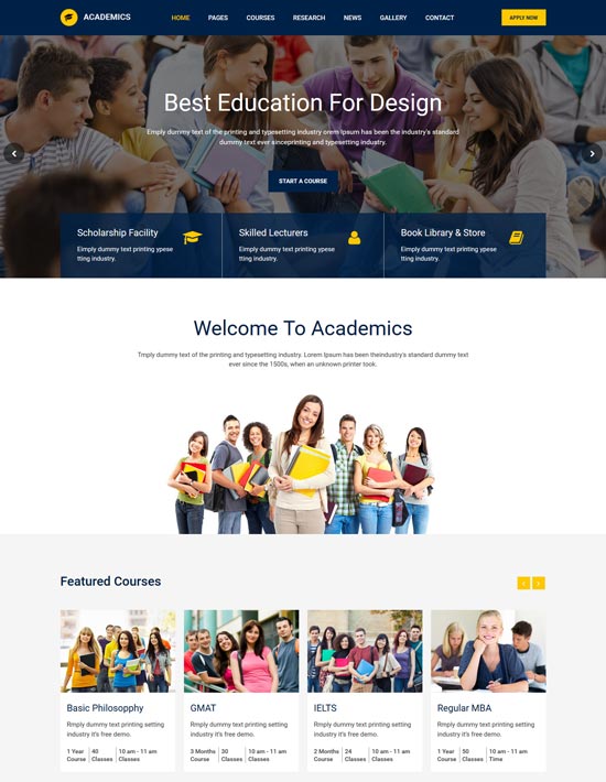 academics education html template 
