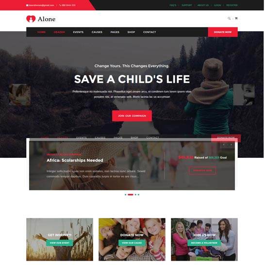 alone-charity-wordpress-theme