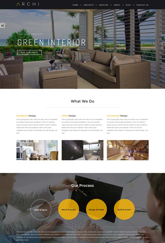 archi interior design joomla template 