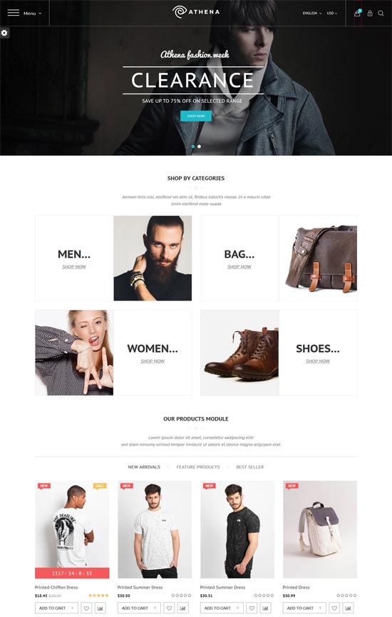 athena fashion responsive prestashop theme 