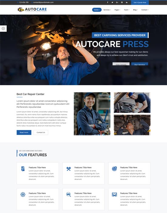 autocarepress car repair servicing html template 