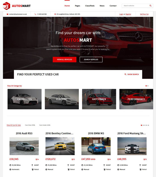 autosmart car dealer wordpress theme