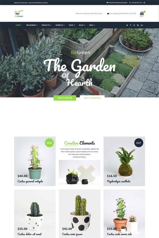 begreen landscaping gardening wordpress theme