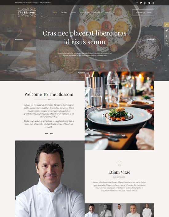 blossom restaurant joomla template