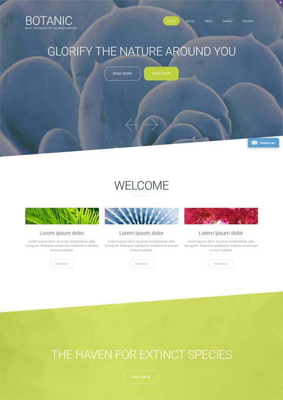 botanic garden design responsive website template