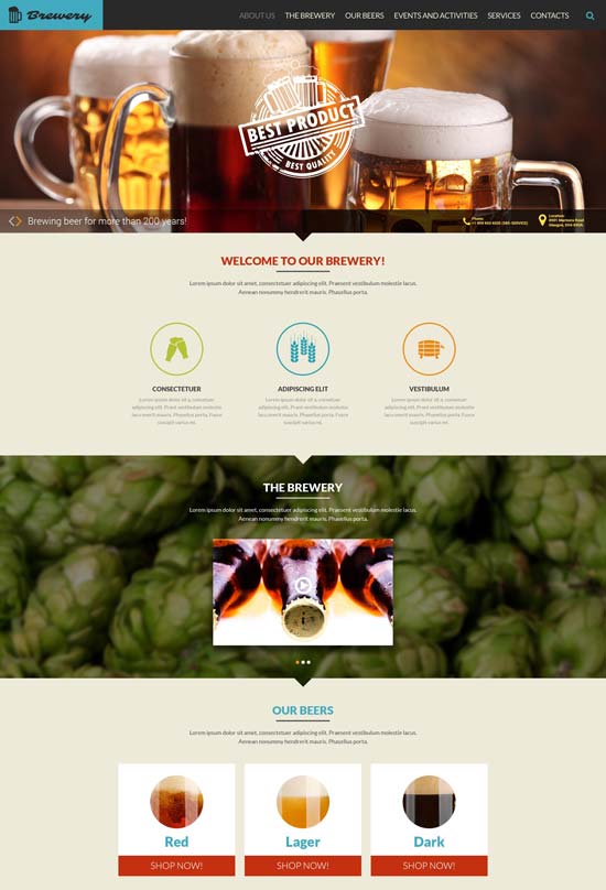 brewery responsive website template