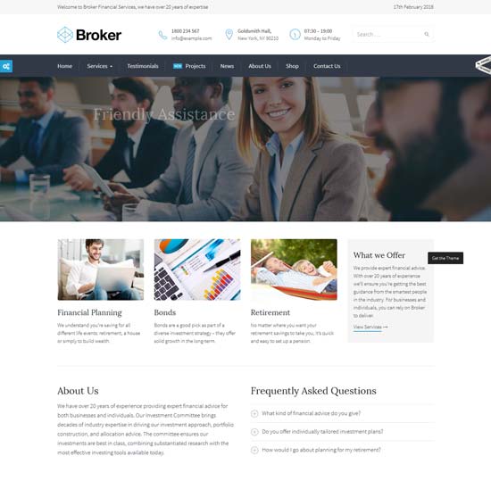 broker business WordPress theme 