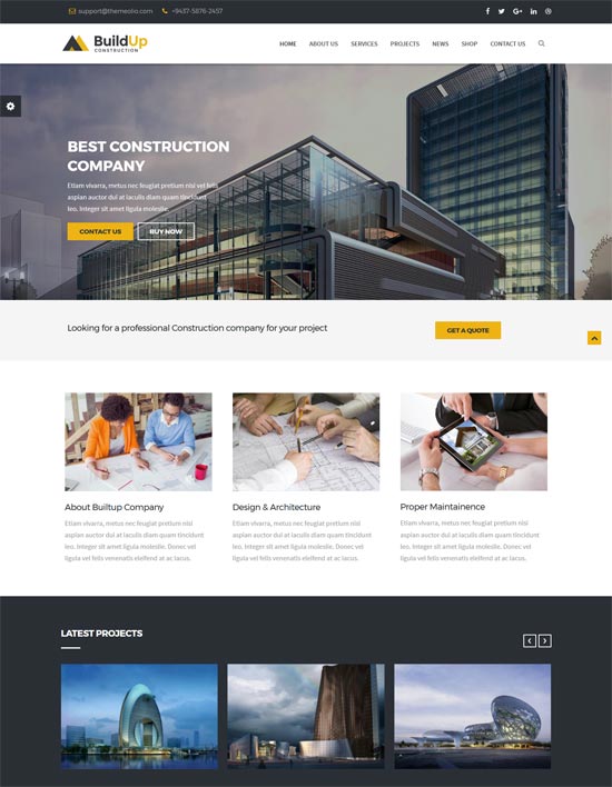 buildup construction joomla template 