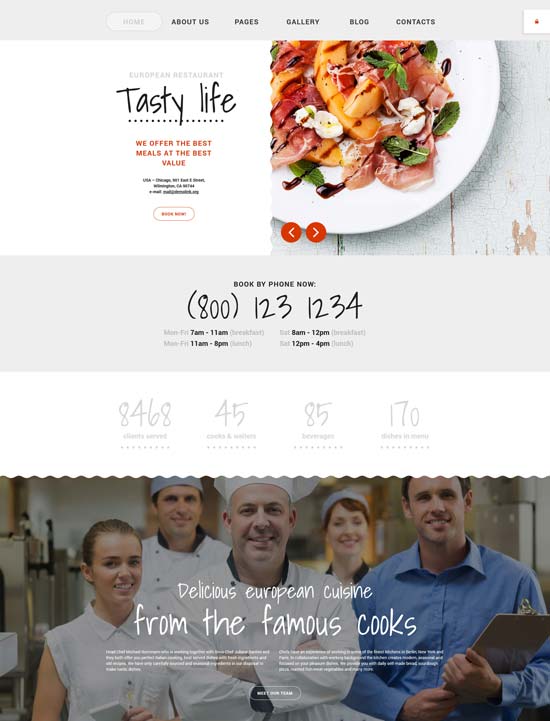 cafe restaurant joomla template 58368