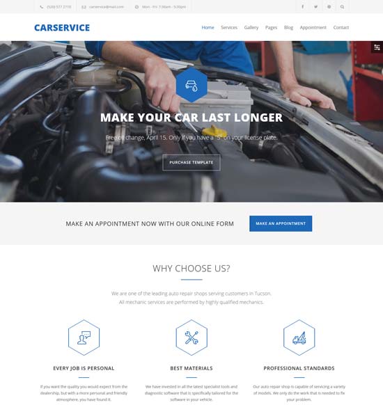 car service mechanic auto shop template 