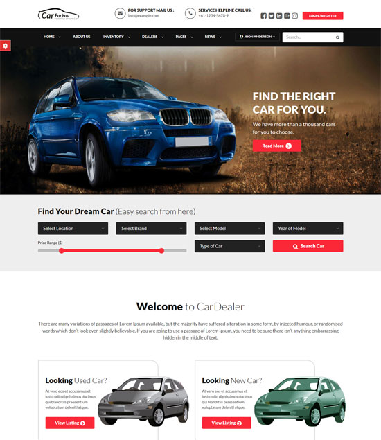 carforyou car dealer html template