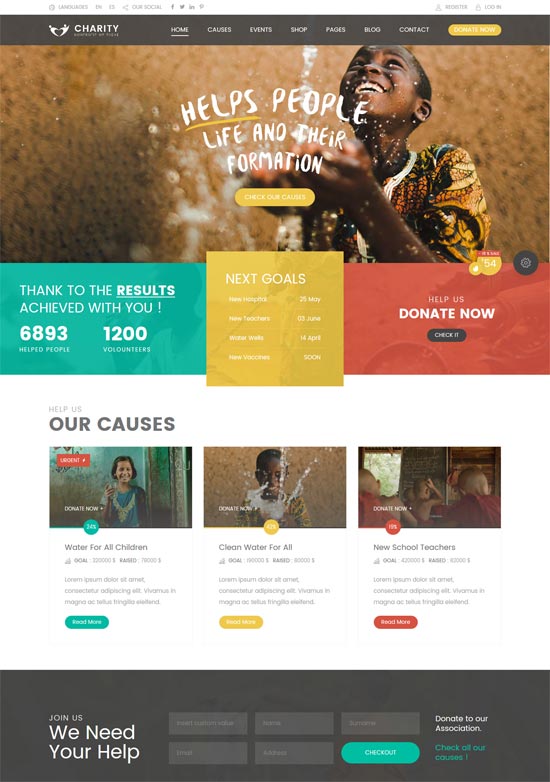 charity hub wp theme