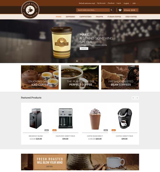 coffee magento responsive theme 