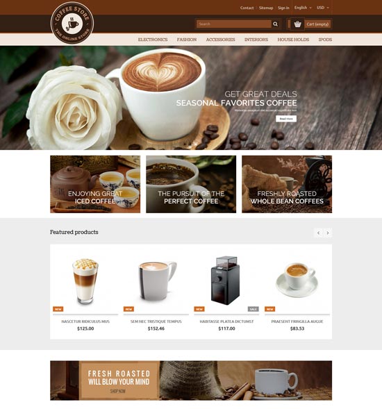 coffee prestashop responsive theme 