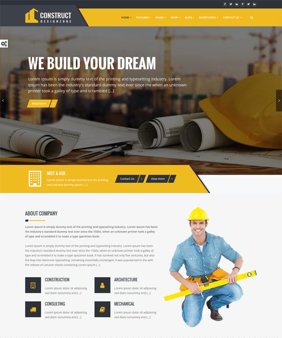 construct building html5 template 