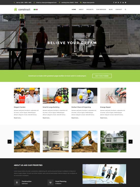 construct construction joomla template 