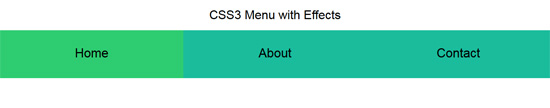 css menu with effects