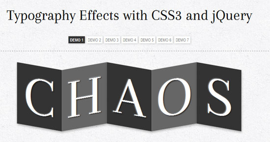 Typography Effects with CSS3 and jQuery