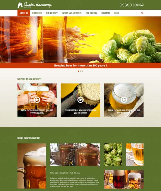 Curtis Brewery Joomla Template