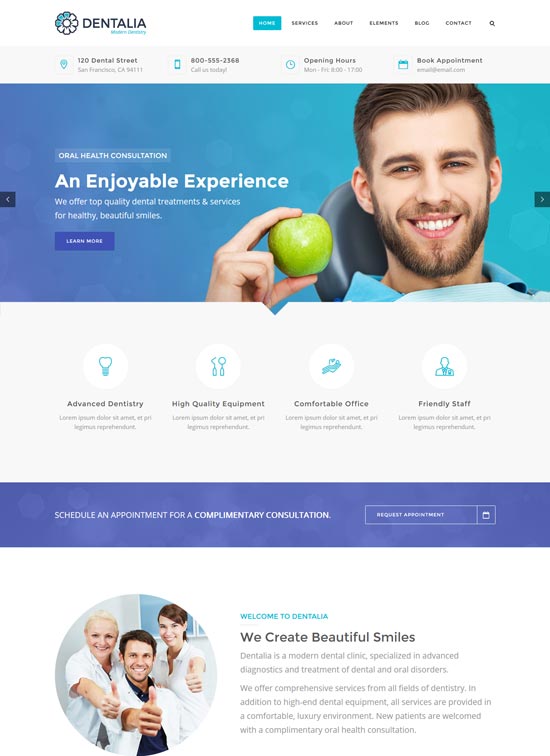 dentalia dentist wordpress theme