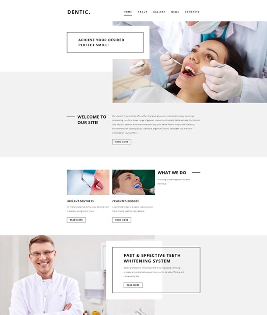 dentic dentistry clinic medical website template