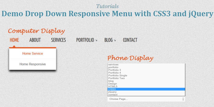 drop down responsive menu demo