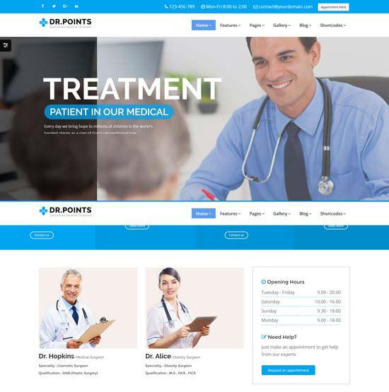 drponits health dental html5 template 