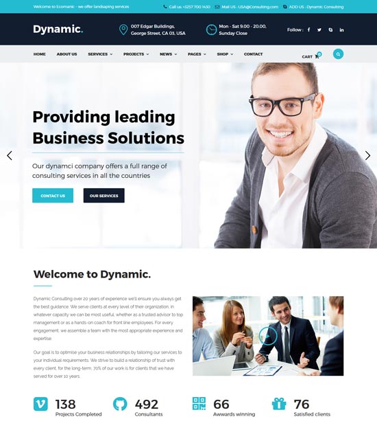 dynamic finance consulting wordpress theme