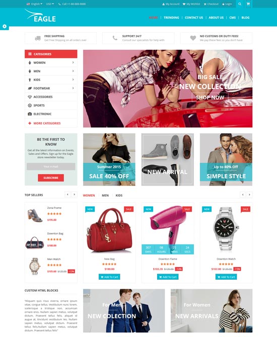 eagle fashion stores prestashop theme 