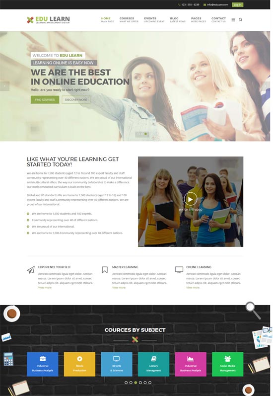 edulearn education school joomla template 