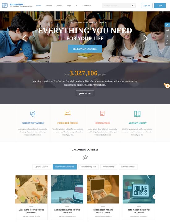 eduonline education university joomla template 