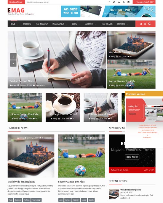 emag free wordpress magazine theme 