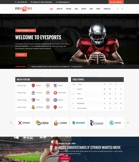 eye sports html template 