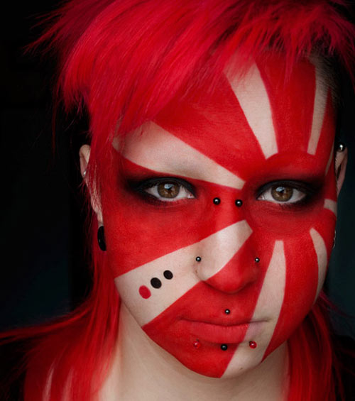 15 red face painting 