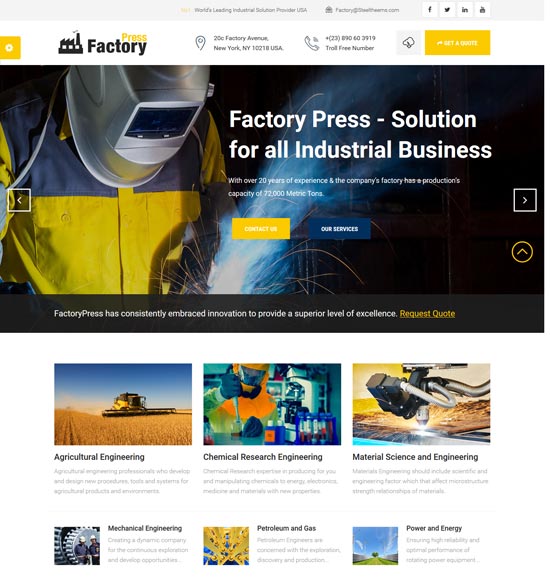 factory press industrial joomla template 