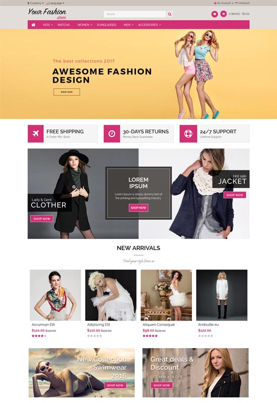fashion store responsive opencart template 