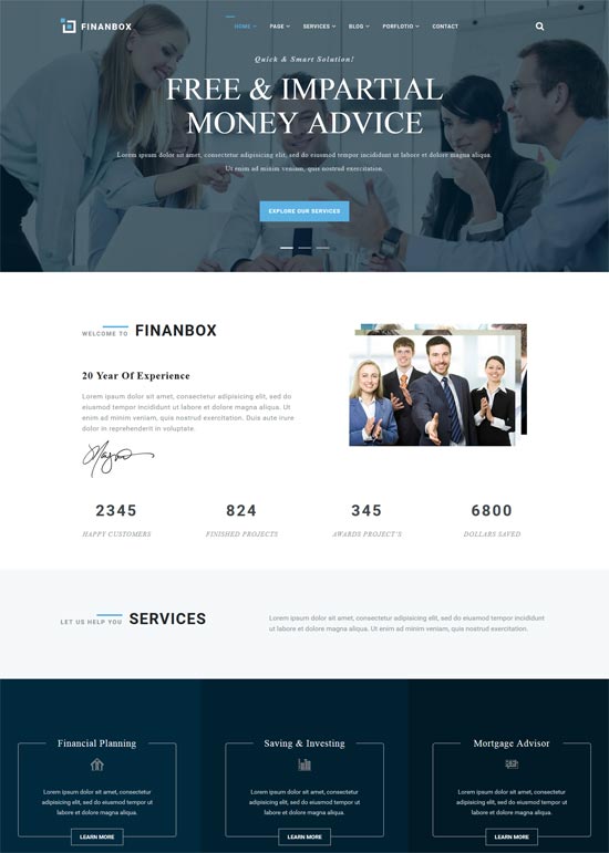 finanbox business financial joomla template 