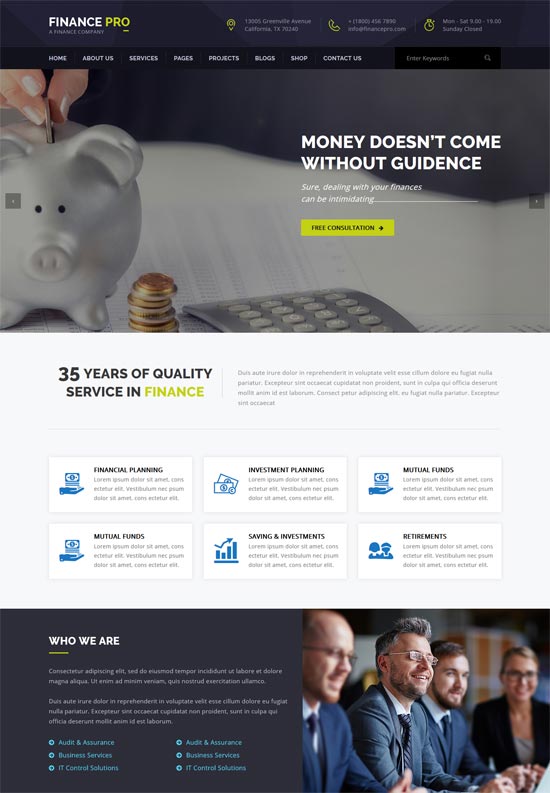 finance pro business html template 