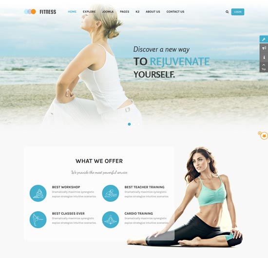 fitness joomla yoga club template 